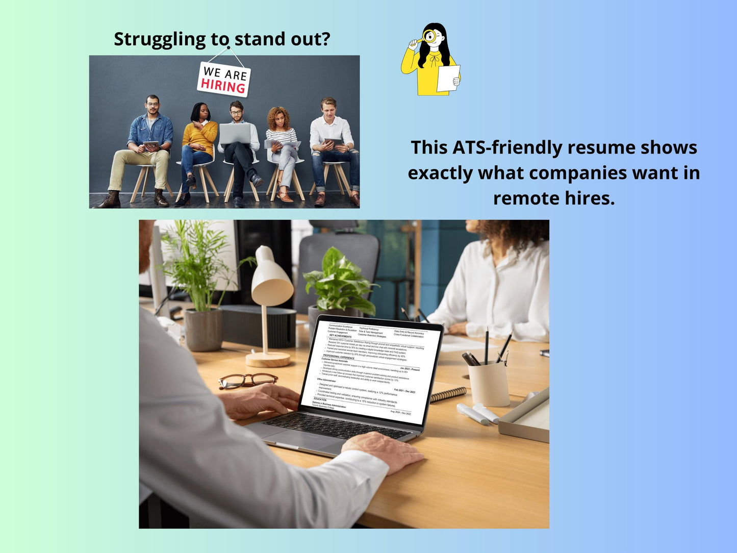 ATS Friendly Resume Template: Remote Work Cover Letter (Word Editable)